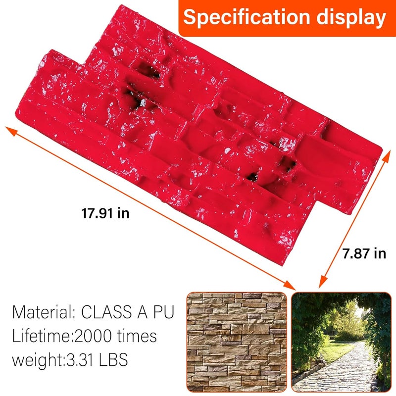 ATHYSLU Concrete Cement Imprint Texture Seal with Handle Mold, Seamless Texture Seal pad for Decorating Walls and Roads, Suitable for Walls, Floors, courtyards, Parks, and Paths - Image 2